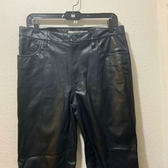 HUDSON Barbara Faux Leather High Waist Straight Ankle in Black Beauty size 30 - Picture 7 of 15